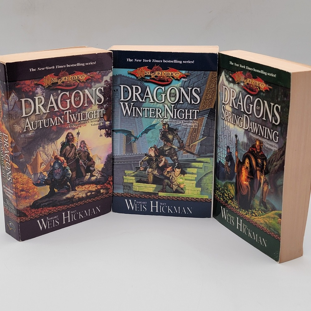 Margaret Weis Dragons of Autumn Twilight Trilogy Paperback Wizards 2000 Ex Con